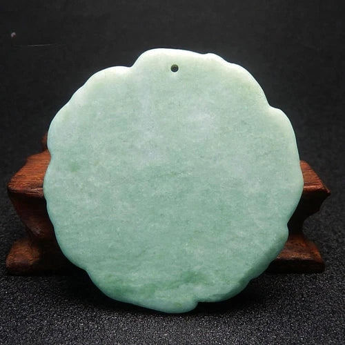 Green Jade Flower Pendant Rich Necklace Hand-carved Exquisite Fashion Jewelry 07FC0E-D4 - KOEEK