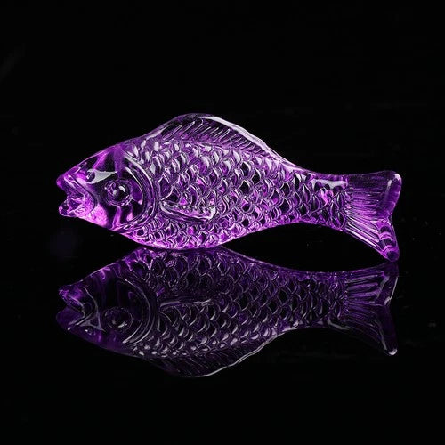 5cm Exquisite Glazed Fish Fortune and Feng Shui Ornament Auspicious Decoration 07FC0E-D4 - KOEEK