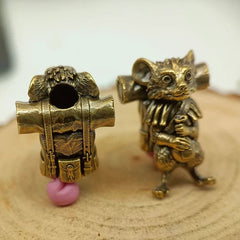Treasure Hunt Mouse Brass Bead Parachute Cord Knife Lanyard Pendant Accessories 07FC0E-D4 - KOEEK