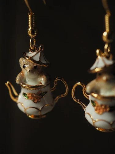 Cartoon Teacup Flower Earrings Cute Fashion Jewelry for Women Collectible 07FC0E-D4 - KOEEK