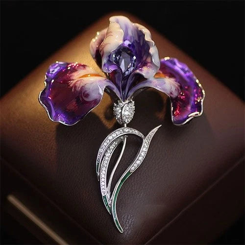 Iris Flower Brooch Pin Coat Suit Lapel Accessory Floral Corsage 07FC0E-D4 - KOEEK