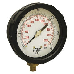 WINTERS INSTRUMENTS PCC607C 4" Pressure Gauge Black Dial