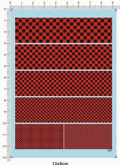 1/35 1/64 Black Red chequered flag 0.5-3mm Grid Marking Model Water Slide Decal 07FC0E-D4 - KOEEK