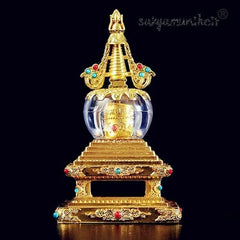 14.5cm Copper Ancient Buddhist Stupa Buddha Tower Decor  Home Design 07FC0E-D4 - KOEEK