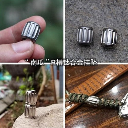 Titanium Knife Bead Parachute Cord Pendant Lanyard EDC Bead Necklace Zipper Head 07FC0E-D4 - KOEEK