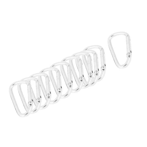 Outdoor Metal D Ring Shaped Snap Clip Key Chain Holder Carabiner Hook 10pcs 07FC0E-D4 - KOEEK