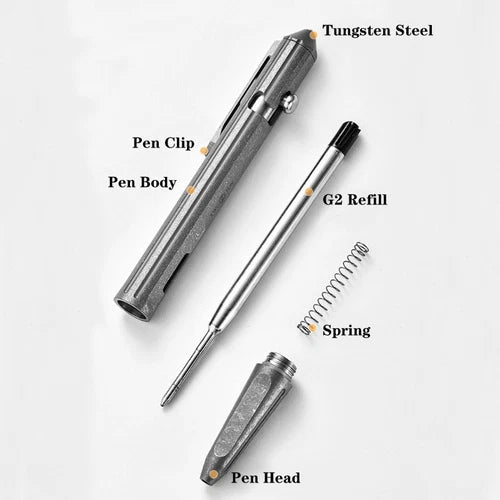 Titanium Pocket Ball Pen Office Signature Working Stationery Pen Outdoor EDC 07FC0E-D4 - KOEEK