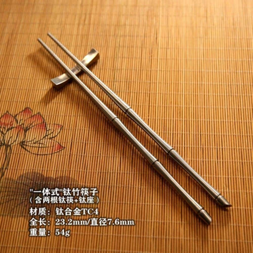 EDC Solid TC4 Titanium Chopsticks Section Foldable With Pack Travel Tools 07FC0E-D4 - KOEEK