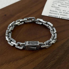 Mens Vintage Bracelet Minimalist Woven Pattern Clasp Style Jewelry 20cm Bracelet 07FC0E-D4 - KOEEK