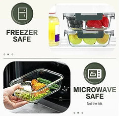 Pack of 10 30 oz. Glass Lunch Boxes with Lids Glass Food Storage Containers 07FC0E-D4 - KOEEK