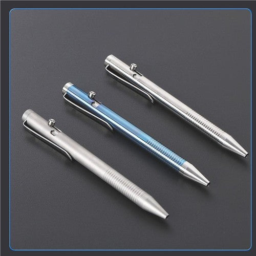 EDC Titanium Bolt Action Ballpoint Office Business Writing Signature Pocket Pen 07FC0E-D4 - KOEEK