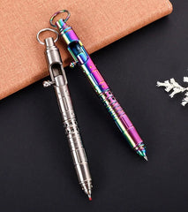 Solid Titanium Alloy Steampunk Business Office Signature Bolt Pocket Pen EDC Toy 07FC0E-D4 - KOEEK