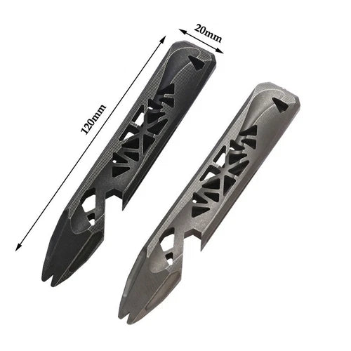 TWOSUN Titanium Alloy Hollow Out Pry Bar Crowbar Opener Pocket EDC Multi Tools 07FC0E-D4 - KOEEK