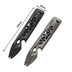 TWOSUN Titanium Alloy Hollow Out Pry Bar Crowbar Opener Pocket EDC Multi Tools 07FC0E-D4 - KOEEK