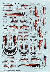 1/144 1/72 1/48 USAF Military Insignias Shark Jaw Fighter Markings Water Decal 07FC0E-D4 - KOEEK