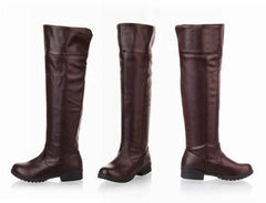 Attack On Titan Shoes Unisex Boots Flat Knee High Stretch Cosplay Riding Boot 07FC0E-D4 - KOEEK