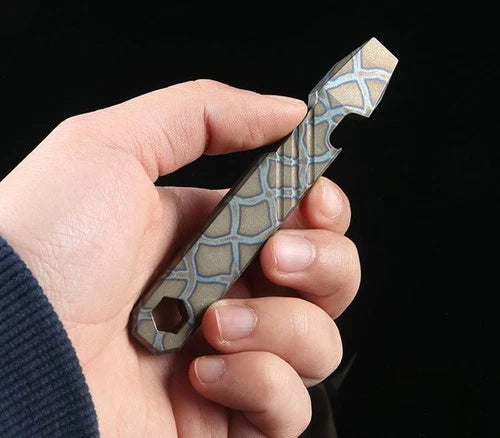 1PC Titanium Alloy Multi-Tool Pry Bar Crowbar Bottle Opener Wrench Outdoor EDC 07FC0E-D4 - KOEEK