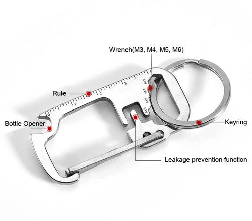 Outdoor EDC Multi Tools Waist Hanging Carabiner Creative Portable Keychain 07FC0E-D4 - KOEEK
