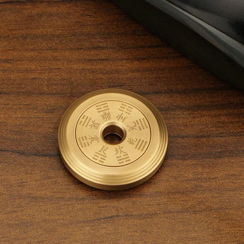 Solid Brass Fidget Slider Clicker Coin Tai Chi Haptic for Adult EDC Lucky Toys 07FC0E-D4 - KOEEK