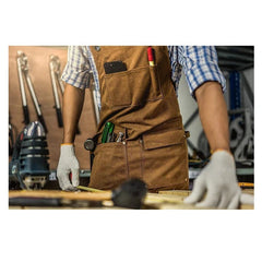 Men's Apron Thick Canvas Apron Carpenter Electrician Garden Work Dress Apron 07FC0E-D4 - KOEEK