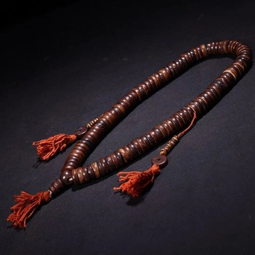Tibetan 108 Beads Mala Bracelet 10mm Buddhist Prayer Bead Necklace Vintage Gift 07FC0E-D4 - KOEEK
