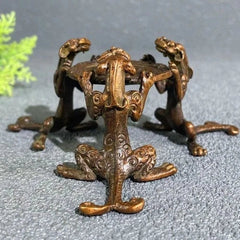 Chinese Vintage Pixiu Dragon Bronze Teapot Lid Rest Candlestick Ornament 07FC0E-D4 - KOEEK