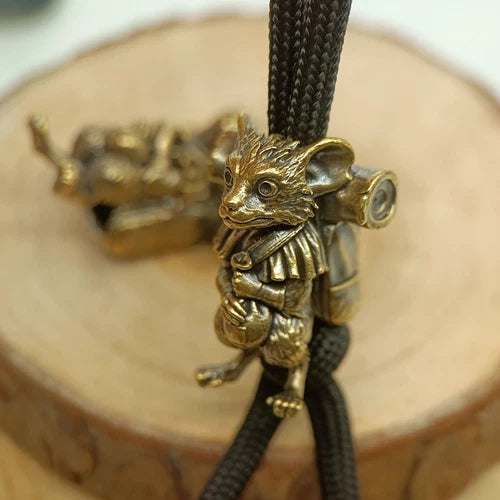 Treasure Hunt Mouse Brass Bead Parachute Cord Knife Lanyard Pendant Accessories 07FC0E-D4 - KOEEK