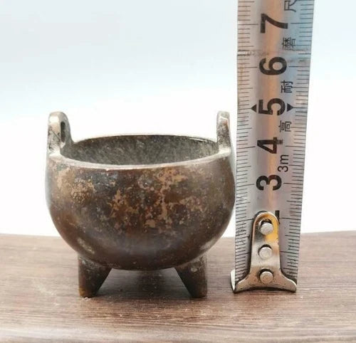 Retro Bronze Censer Ornament Mini Incense Burner Chinese Collectible Hand-carved 07FC0E-D4 - KOEEK