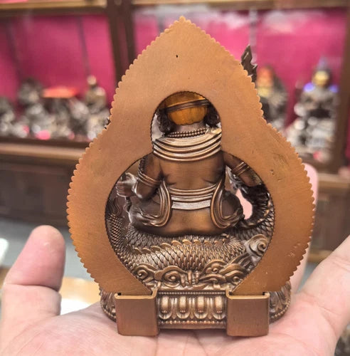 10CM Copper Statue White Jambhala Dzambhala Buddha Home Design 07FC0E-D4 - KOEEK