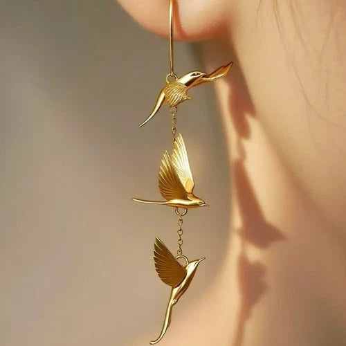 Chinese Style Lark Drop Earrings  Chinese Style Elegant Dangle Ear Jewelry 07FC0E-D4 - KOEEK