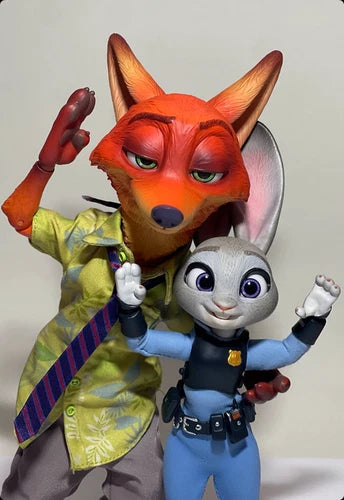 GONG X Zootopia Cartoon Action Figure Toy Gift Judy and Nick Wilde Set GONG - KOEEK