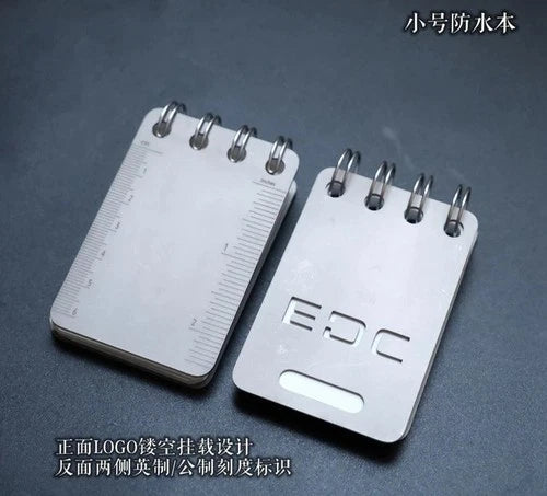 EDC Titanium Alloy Notepad Portable Recyclable Tools Outdoor Camping Gear Tools 07FC0E-D4 - KOEEK