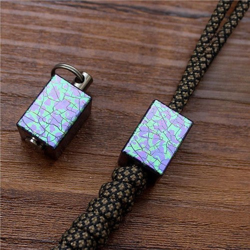 Titanium Alloy Knife Lanyard Bead Cubic Paracord Pendant Multicolor Zip Pull EDC 07FC0E-D4 - KOEEK