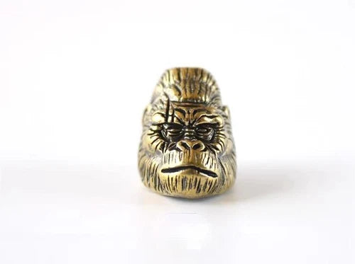Brass Gorilla Head Knife Lanyard Bead Paracord Pendant EDC Accessories DIY Craft 07FC0E-D4 - KOEEK