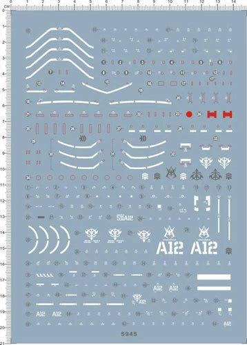 Detail Up 1/100 MG MS-06S ZAKU II GDM Figure Markings Model Water Slide Decal 07FC0E-D4 - KOEEK