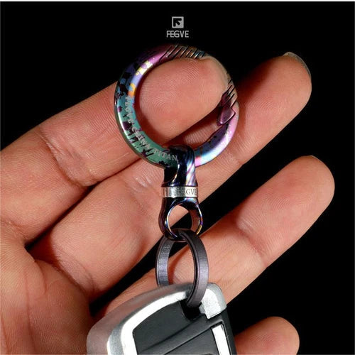 HotMulticolor Titanium Alloy Circle Carabiner Keychain Clip CarabinerClipEDCGift 07FC0E-D4 - KOEEK