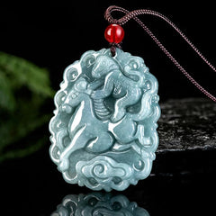 Natural Grade A Jade Jadeite Men Women Gift Bless luck Horse Monkey Pendant 07FC0E-D4 - KOEEK