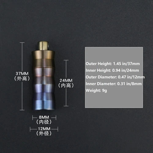 EDC Titanium Pill Case Container Portable Waterproof Box Keychain Pendant 07FC0E-D4 - KOEEK