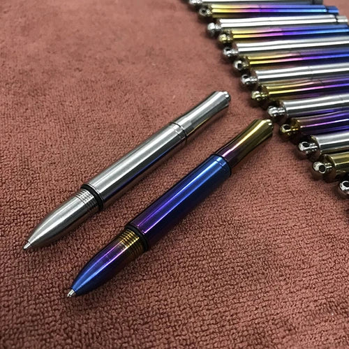 EDC Short Titanium Alloy Pen Portable Keychain Ballpoint Emergency Tool EDC Pen 07FC0E-D4 - KOEEK