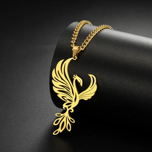 Phoenix Pendant Necklace Stainless Steel Amulet Jewelry Gift 07FC0E-D4 - KOEEK