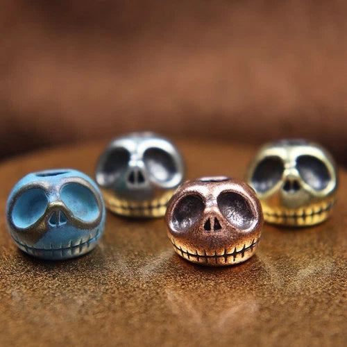Punk Pumpkin Skull Head Brass Knife Bead Lanyard Pendant EDC Paracord DIY 07FC0E-D4 - KOEEK