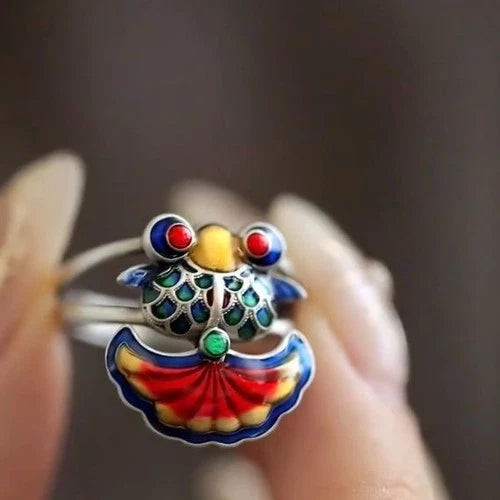 Koi Fish Ring  Year Chinese Style Enamel Vintage National Fashion 07FC0E-D4 - KOEEK