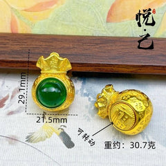 Gold Plated Rotating Lucky Bag Pendant Necklace Hundred Blessings Money Pouch1pc 07FC0E-D4 - KOEEK