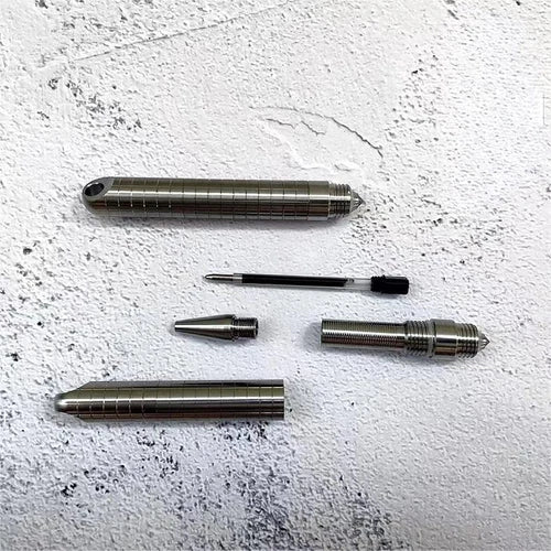 Hot Titanium Mini Ballpoint Pen EDC Keychain Signing Writing Pen Business Office 07FC0E-D4 - KOEEK