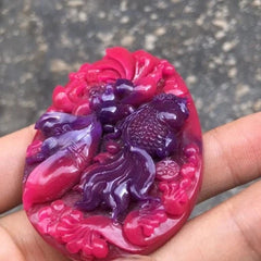 Natural Emperor Purple Carved Suji Stone Pendant Women’s Amulet 07FC0E-D4 - KOEEK