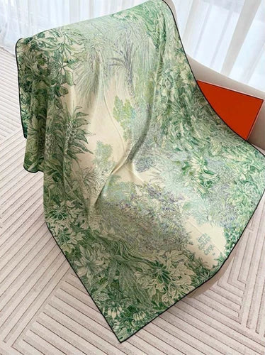 70% Cashmere 30% Silk 135X135cm Wrap Scarf pink forest Print Triangle Shawl 07FC0E-D4 - KOEEK
