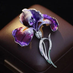 Iris Flower Brooch Pin Coat Suit Lapel Accessory Floral Corsage 07FC0E-D4 - KOEEK