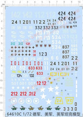 1/72 UK US Tank 502 505 507 Heavy Panzer Battalion Insignias Numbers Water Decal 07FC0E-D4 - KOEEK