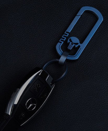 EDC Titanium TC4 Skull Keychain Carabiner w/ Key Ring outdoor Fast Hanging Tool 07FC0E-D4 - KOEEK