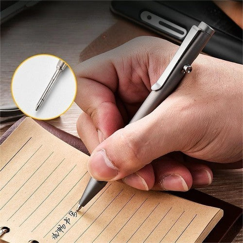 EDC Titanium Bolt Action Ballpoint Office Business Writing Signature Pocket Pen 07FC0E-D4 - KOEEK